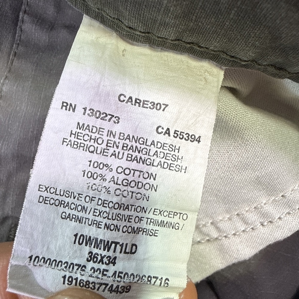 Wrangler ATG All Terrain Gear Tan Canvas Workwear Pants Straight Leg 36X34 - Picture 5 of 8
